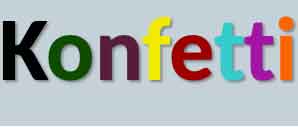 Konfetti Schriftzug