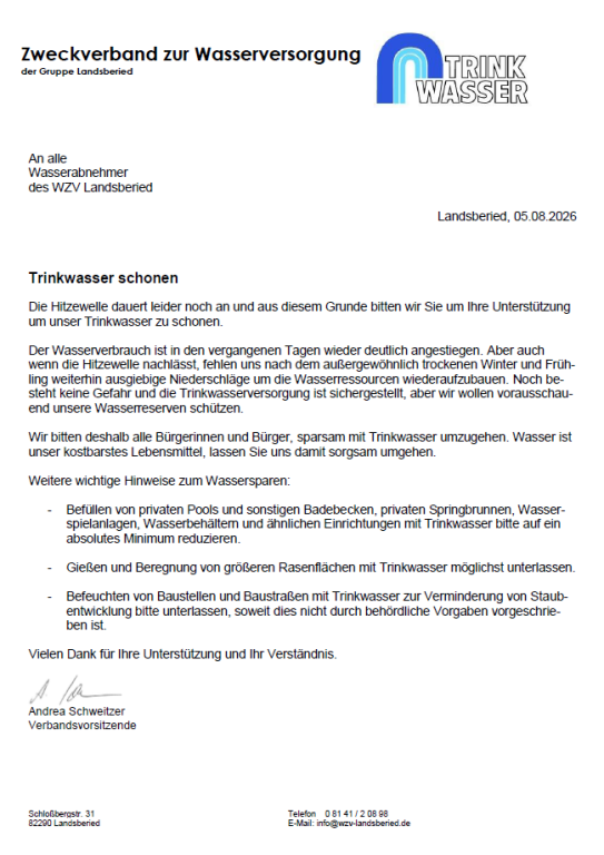 Trinkwasser schonen