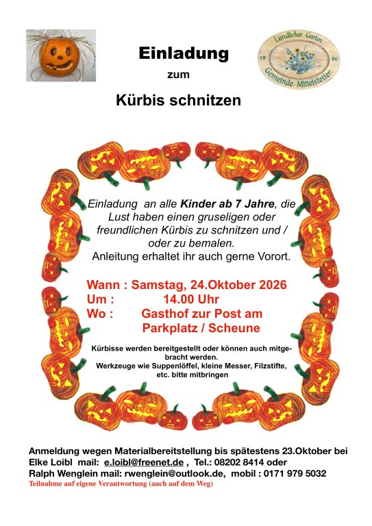 Kürbisschnitzen 2026 Kürbisschnitzen 2026